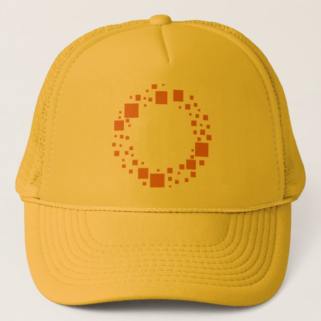 Gorra De Camionero cuadrado de circunferencia giratoria patrón naranj (Anverso)
