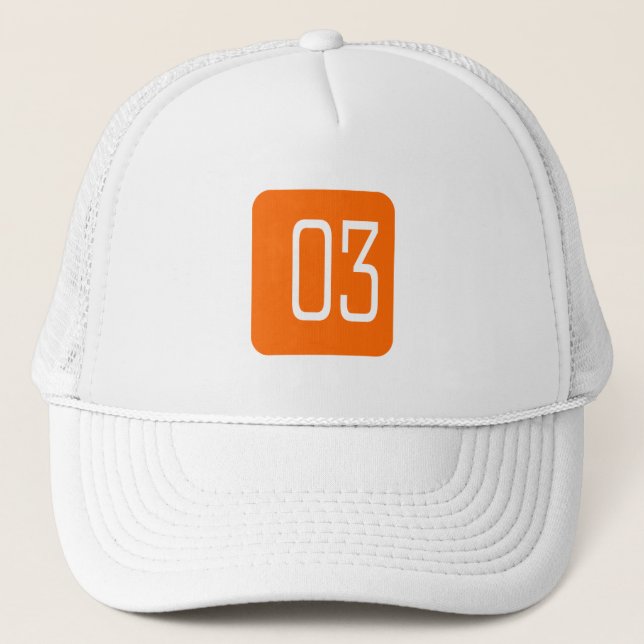 Gorra De Camionero Cuadrado del naranja #3 (Anverso)