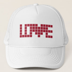 Gorra De Camionero Cuadrados de amor rojos lindos lettres