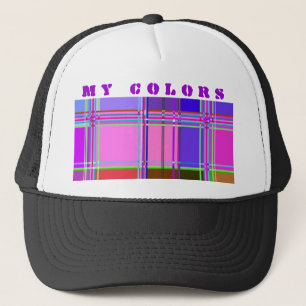Gorra De Camionero Cuadrados de colores de tela de tela