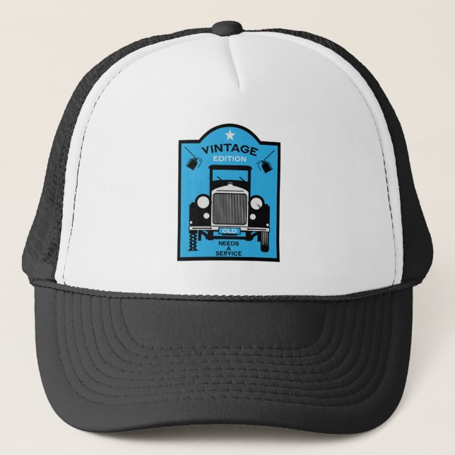 Gorra De Camionero Cuadragenario Feliz Cumpleaños Sobre La Colina (Anverso)