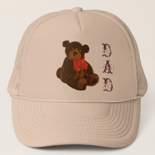Gorra De Camionero Cuadridículamente oso papá Peak Cap