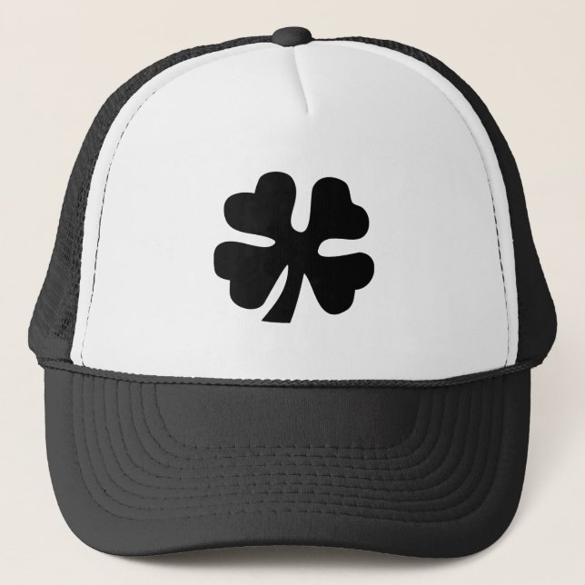 Gorra De Camionero Cuadros de hojas - Negro (Anverso)