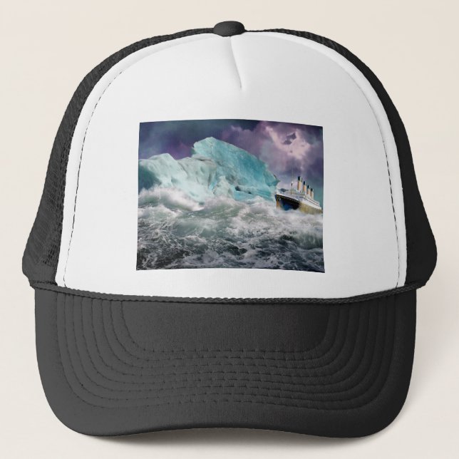 Gorra De Camionero Cuadros de RMS Titanic e Iceberg (Anverso)
