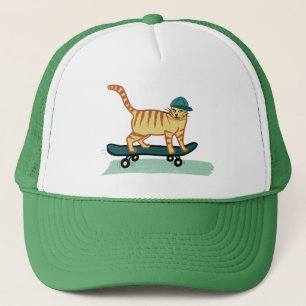 Gorra De Camionero Cuadros de skateboarding Gato