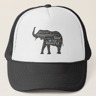 Gorra De Camionero Cualidades de una nube de palabras de elefante