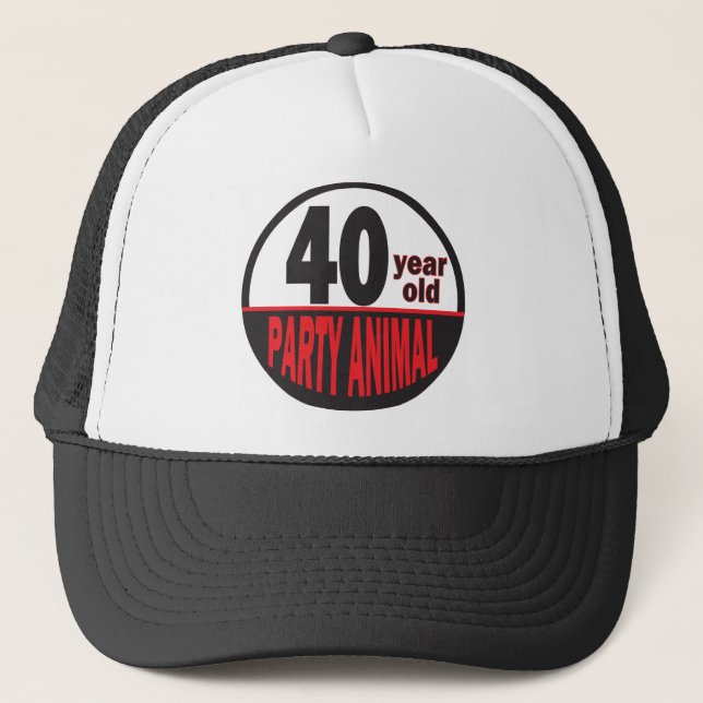 Gorra De Camionero Cuarenta cumpleaños del juerguista | de los años (Anverso)