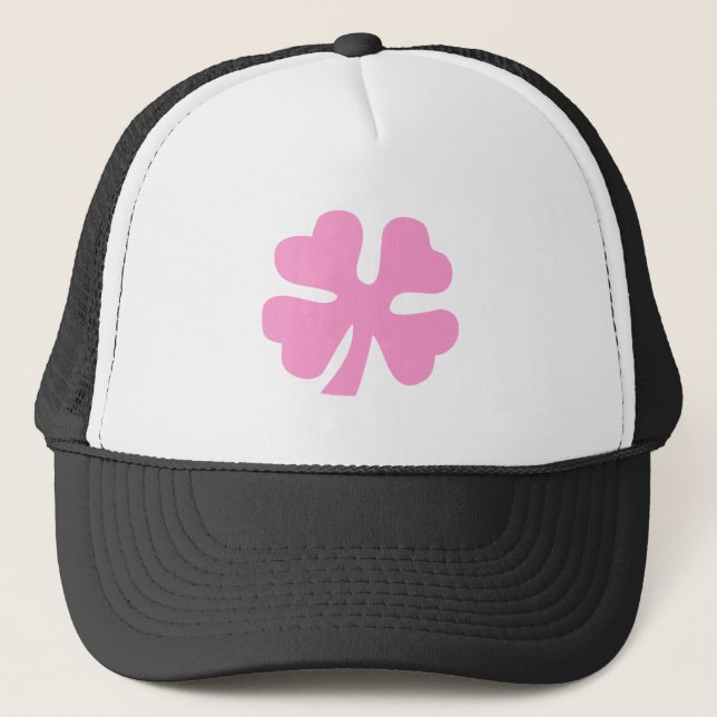 Gorra De Camionero Cuatro Alucinos De Hojas - Rosa (Anverso)