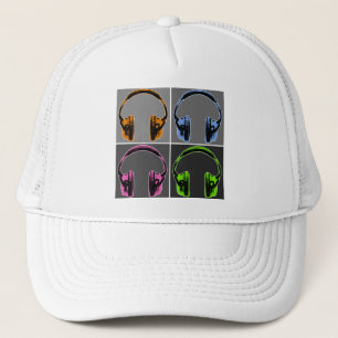 Gorra De Camionero Cuatro auriculares del arte pop