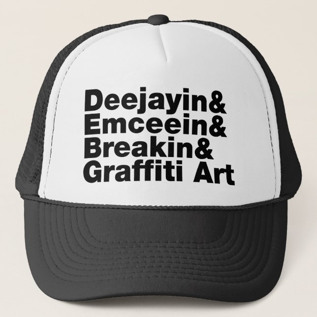 Gorra De Camionero Cuatro elementos del hip hop (Anverso)