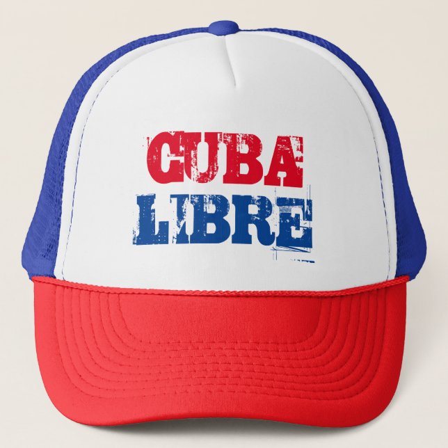 Gorra De Camionero Cuba Libre SOS Cuba azul rojo (Anverso)