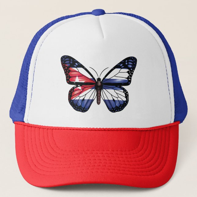 Gorra De Camionero Cuba mariposa monarca bandera (Anverso)