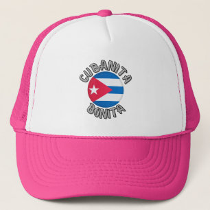Gorra De Camionero Cubanita Cuban Girl Flag Cute Trucker Hat
