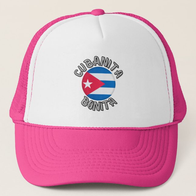 Gorra De Camionero Cubanita Cuban Girl Flag Cute Trucker Hat (Anverso)