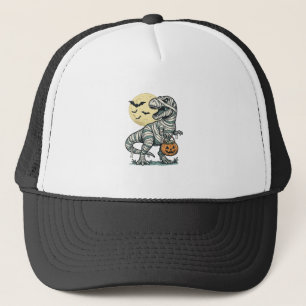 Gorra De Camionero Cubeta de dulces de T-Rex momia de Halloween Vecto