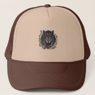 Gorra De Camionero Cubismo Tribal Arte Lobo