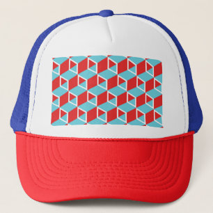 Gorra De Camionero Cubos isométricos: Fondo Vintage colorido.