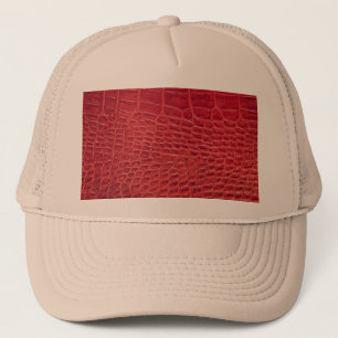 Gorra De Camionero Cuero falso rojo caimán