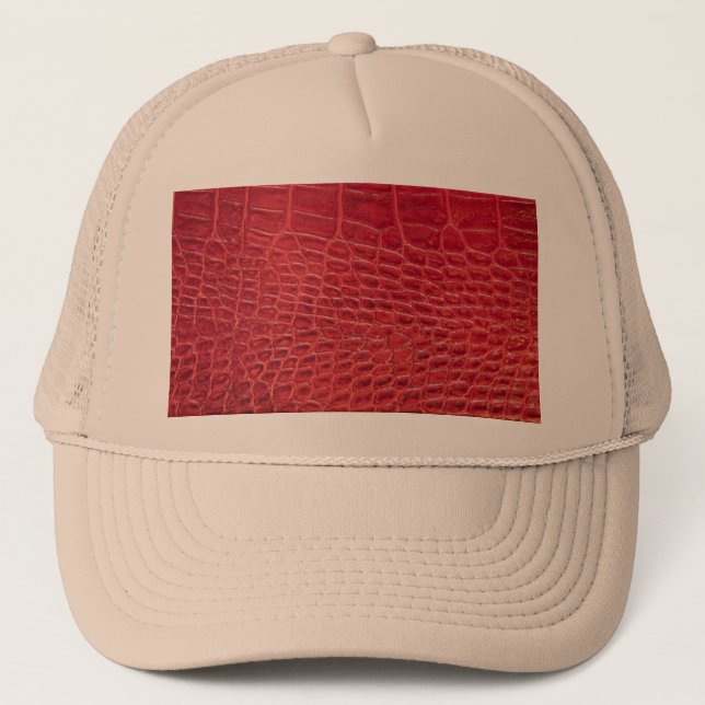 Gorra De Camionero Cuero falso rojo caimán (Anverso)