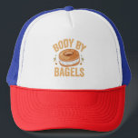 Gorra De Camionero Cuerpo Por Bagels Divertido regalo judío Hanukkah<br><div class="desc">hanukkah,  passover,  yiddish,  chanukah,  jewish,  menorah,  judía,  regalo,  cumpleaños,  bagel</div>
