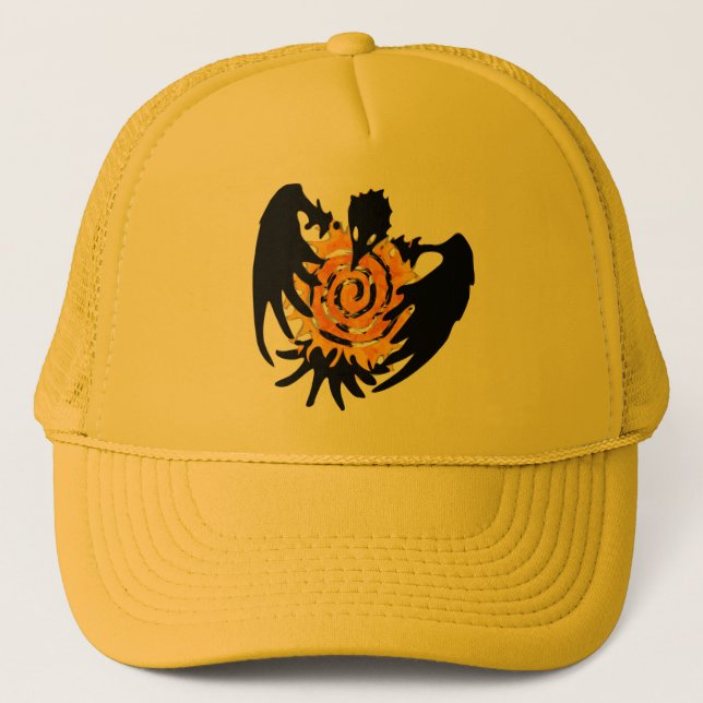 Gorra De Camionero Cuervo del Trickster con Sun espiral (Anverso)