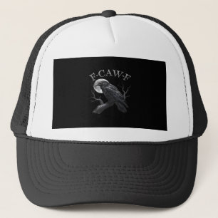 Gorra De Camionero Cuervo F-Caw-F Pájaro Divertido Luna Gótico Humor 