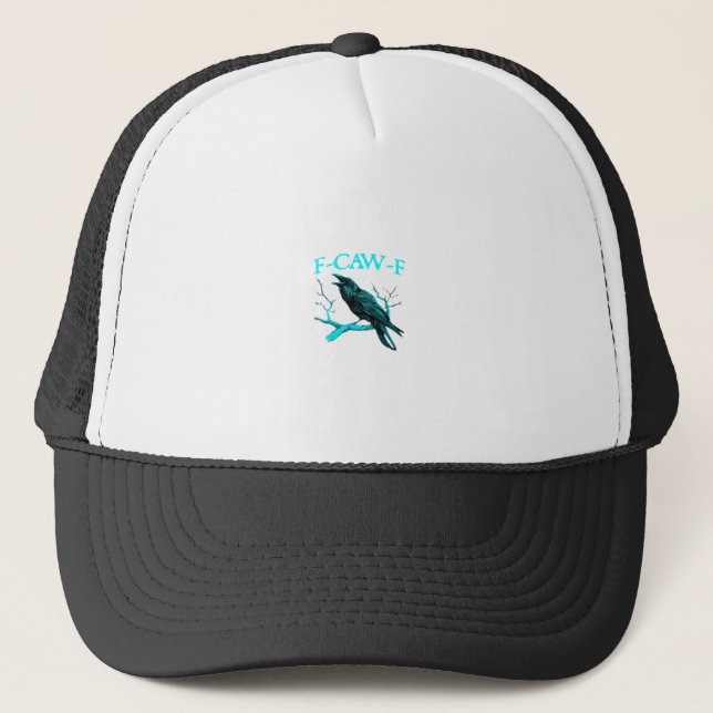 Gorra De Camionero Cuervo F-Caw-F Pájaro Divertido Retro (Anverso)