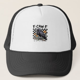 Gorra De Camionero Cuervo Floral, F-Caw-F Pájaro Divertido FCAWF Luna