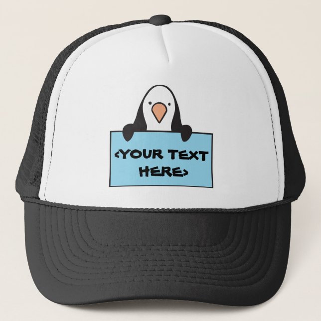 GORRA DE CAMIONERO CUIDA PENGUINA CON RÓTULO PERSONALIZADO,  (Anverso)