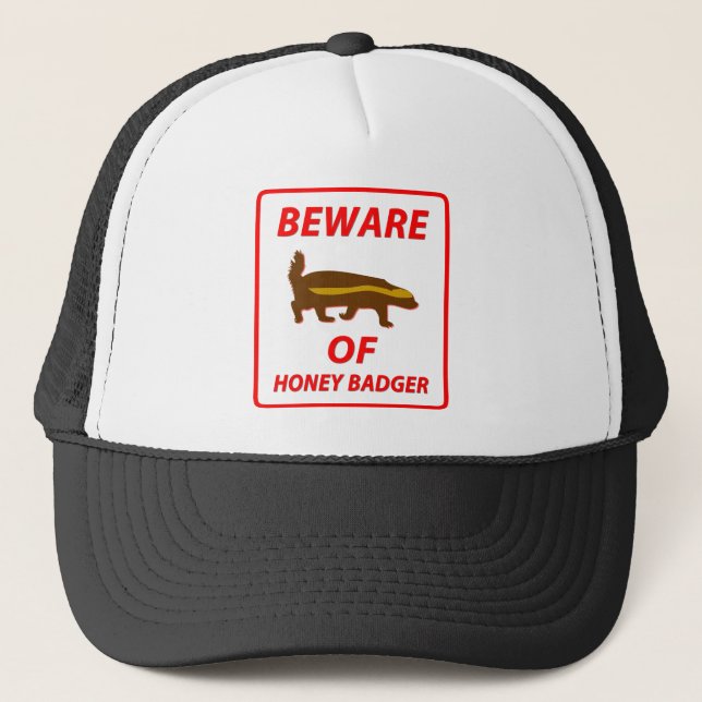 Gorra De Camionero Cuidado con Honey Badger (Anverso)