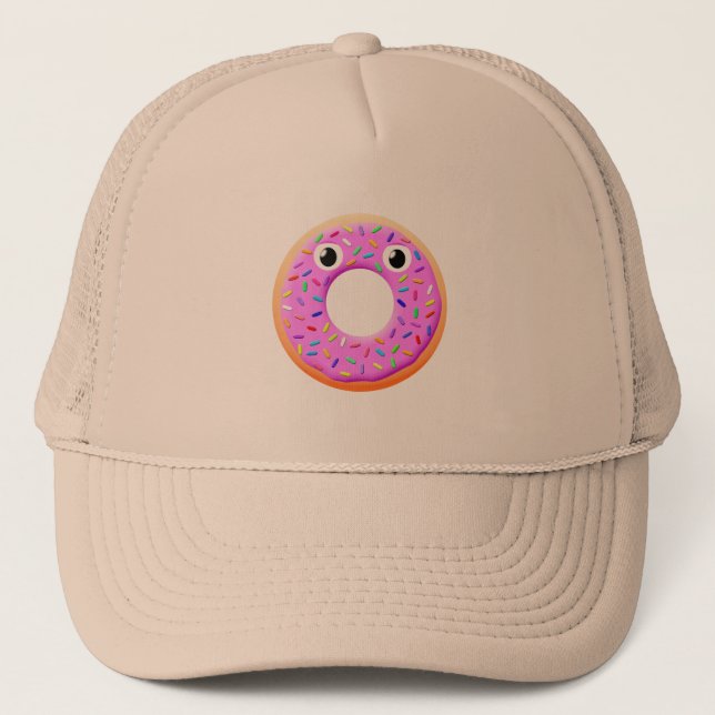 Gorra De Camionero Cuidadoso Donut Con Ojos Y Dibujo De Rocios (Anverso)