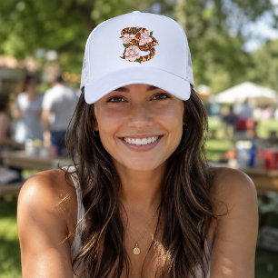 Gorra De Camionero Culebra de Maíz Flores Rosadas Verdes