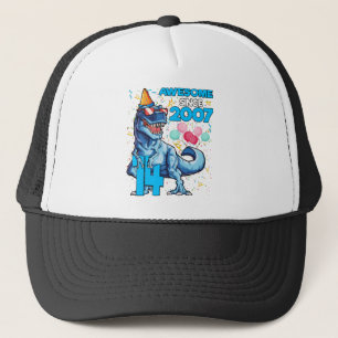 Gorra De Camionero Cumpleaños 14 Dinosaurio Niño 14 Años Kids