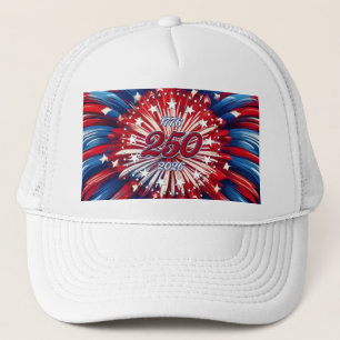 Gorra De Camionero Cumpleaños 250 de América 1776-2026 Fuegos Artific