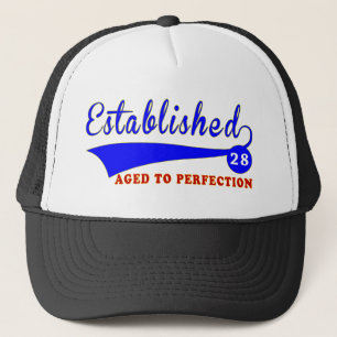 Gorra De Camionero Cumpleaños 28 envejecido a la perfección