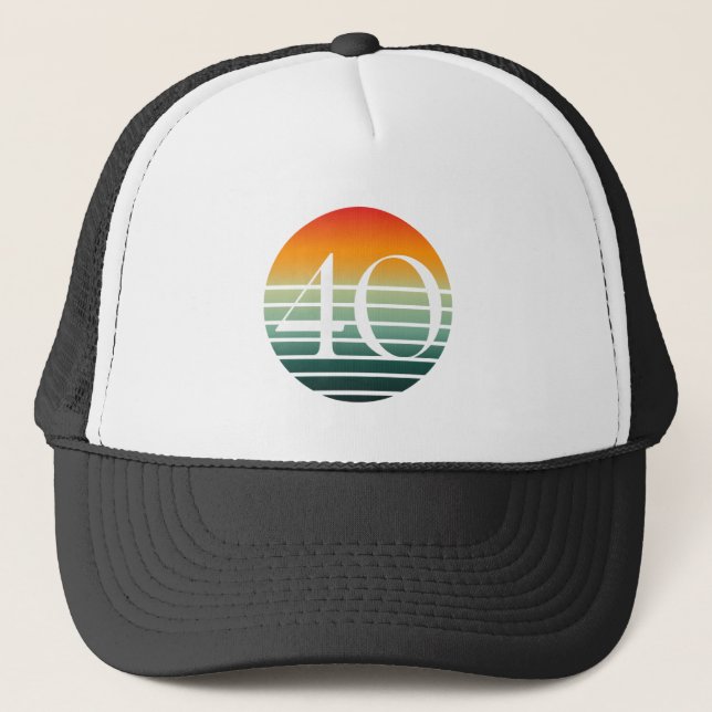 Gorra De Camionero Cumpleaños 40 Amanecer (Anverso)