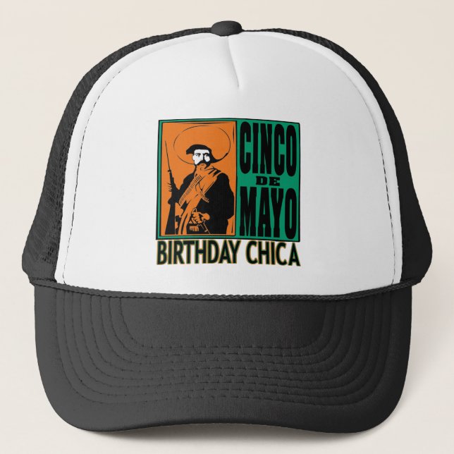 Gorra De Camionero Cumpleaños Chica de Cinco de Mayo (Anverso)
