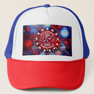 Gorra De Camionero Cumpleaños de América Ráfaga de Fuegos Artificiale