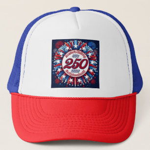 Gorra De Camionero Cumpleaños de América Semiquin RWB Gráficos Fuegos