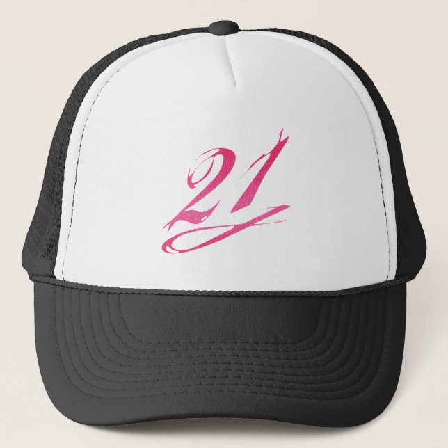 Gorra De Camionero Cumpleaños de Girly 21 (Anverso)