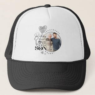 Gorra De Camionero Cumpleaños del Hijo moderno, tipografía de cumplea