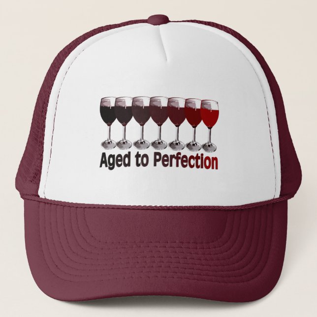 Gorra De Camionero Cumpleaños del Vino Rojo (Anverso)