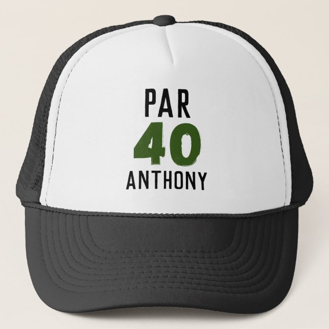Gorra De Camionero Cumpleaños Golfer Funny 40th happy Dad Par (Anverso)
