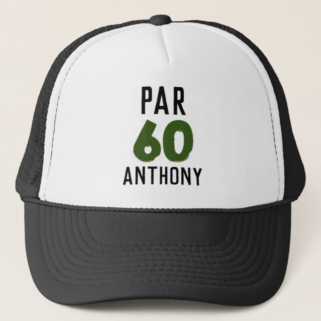 Gorra De Camionero Cumpleaños Golfer Funny 60th happy Dad Par (Anverso)