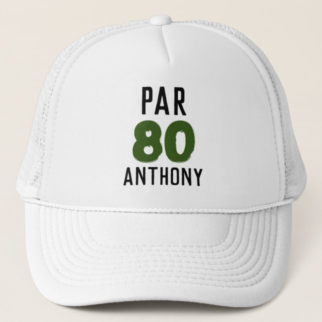 Gorra De Camionero Cumpleaños Golfer Funny 80th happy Dad Par (Anverso)
