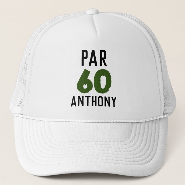 Gorra De Camionero Cumpleaños Golfista Divertido 60 Feliz Papá Par (Anverso)