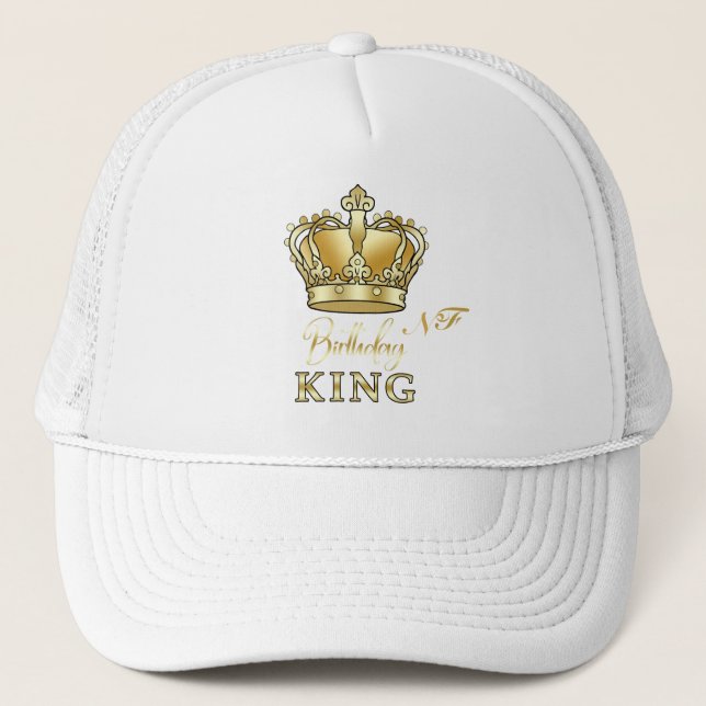 Gorra De Camionero Cumpleaños King Gold Crown Royal Monogram Luxury (Anverso)