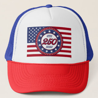 Gorra De Camionero Cumpleaños número 250 de América con bandera de EE