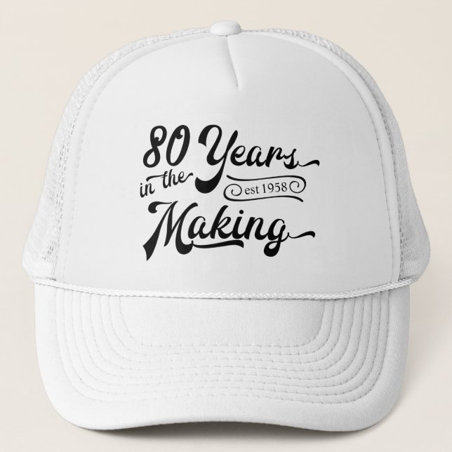 Gorra De Camionero Cumpleaños retro 80 años en preparación (Anverso)