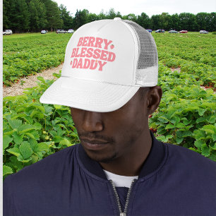 Gorra De Camionero Cumpleaños rosa del papi bendito de la fresa linda